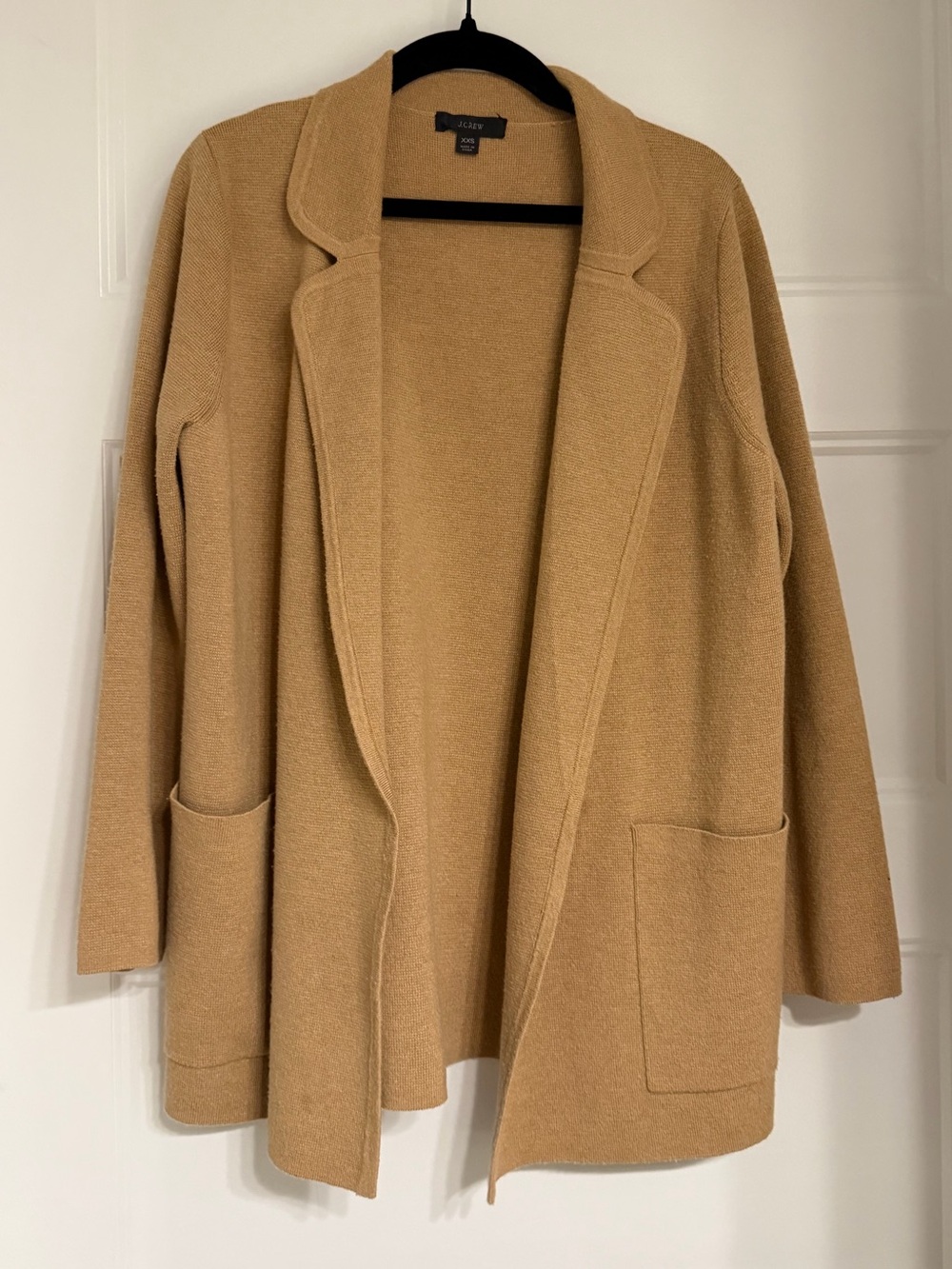 J. Crew Camel Open-Front Knit Cardigan Blazer